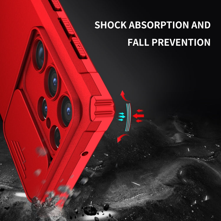 For Samsung Galaxy S23 Ultra 5G Stereoscopic Holder Sliding Camshield Phone Case