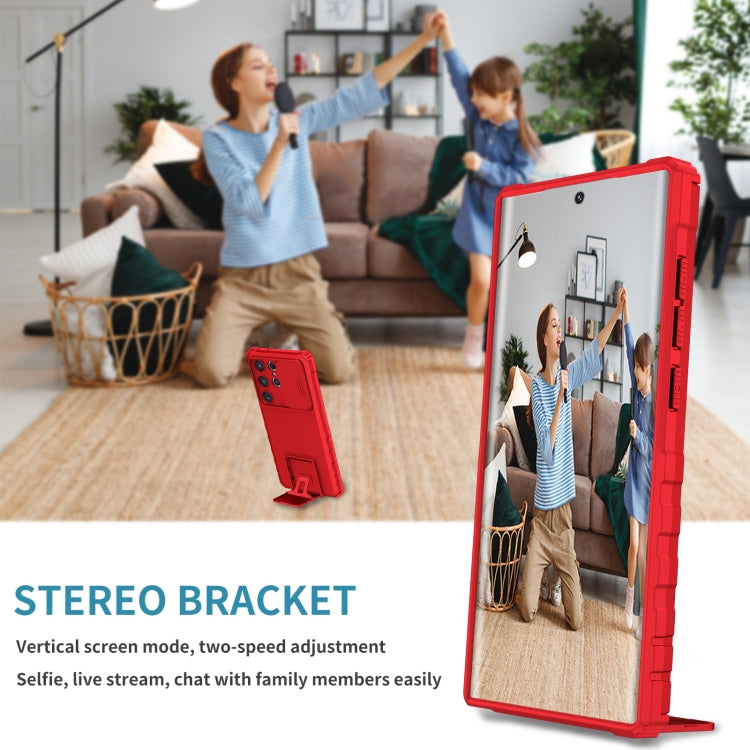 For Samsung Galaxy S23 Ultra 5G Stereoscopic Holder Sliding Camshield Phone Case