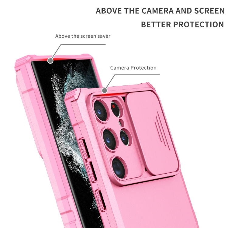 For Samsung Galaxy S23 Ultra 5G Stereoscopic Holder Sliding Camshield Phone Case