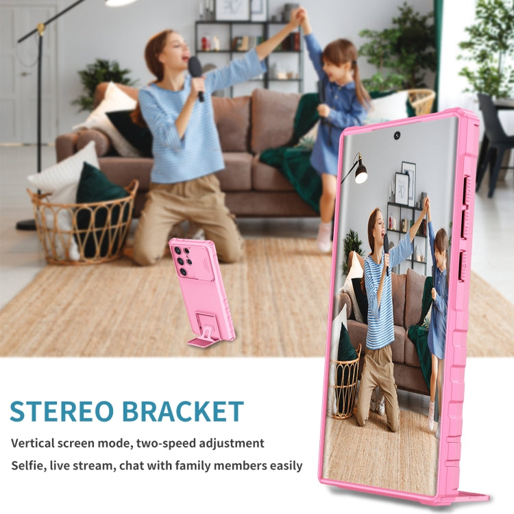 For Samsung Galaxy S23 Ultra 5G Stereoscopic Holder Sliding Camshield Phone Case