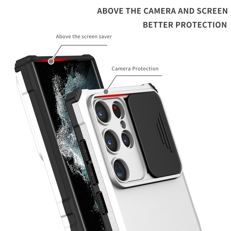 For Samsung Galaxy S23 Ultra 5G Stereoscopic Holder Sliding Camshield Phone Case