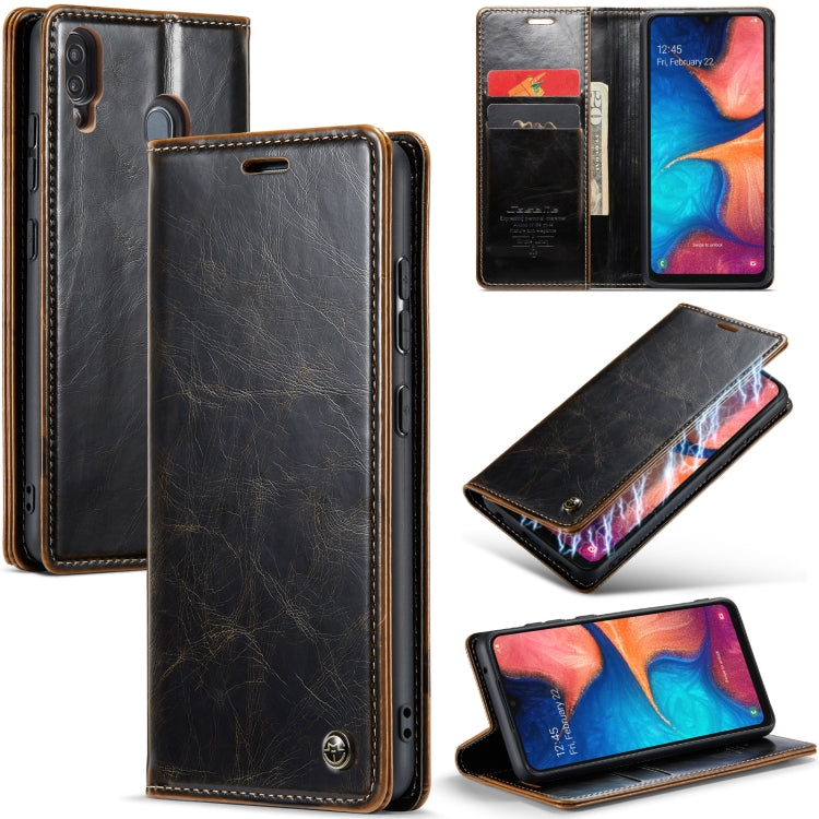 For Samsung Galaxy A20ï¼A30ï¼M10S CaseMe 003 Crazy Horse Texture Leather Phone Case