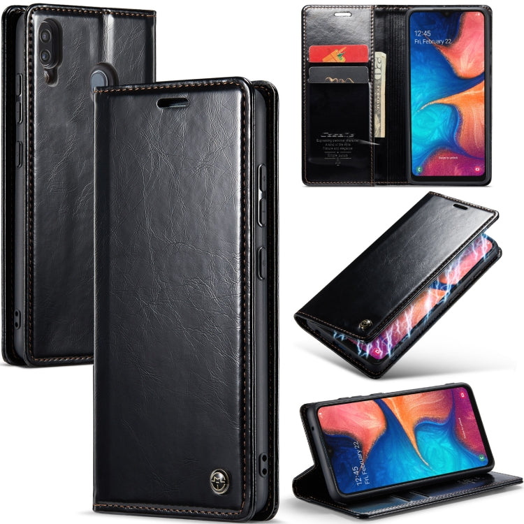 For Samsung Galaxy A20ï¼A30ï¼M10S CaseMe 003 Crazy Horse Texture Leather Phone Case