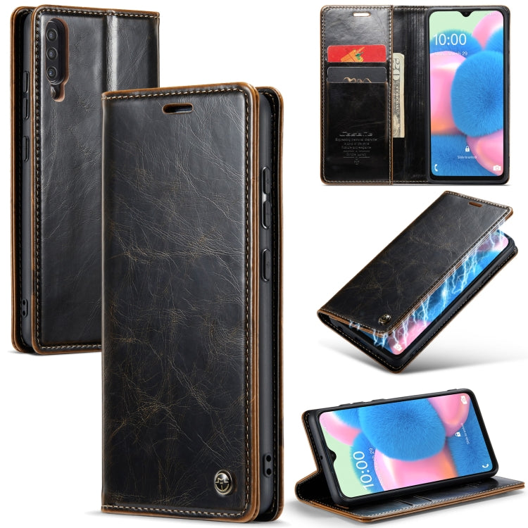 For Samsung Galaxy A30sï¼A50sï¼A50 CaseMe 003 Crazy Horse Texture Leather Phone Case