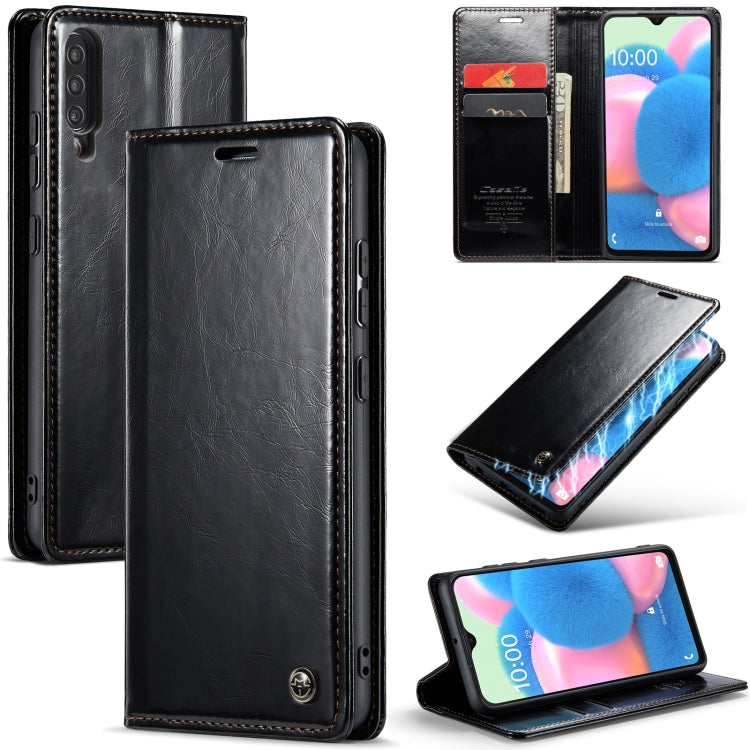 For Samsung Galaxy A30sï¼A50sï¼A50 CaseMe 003 Crazy Horse Texture Leather Phone Case