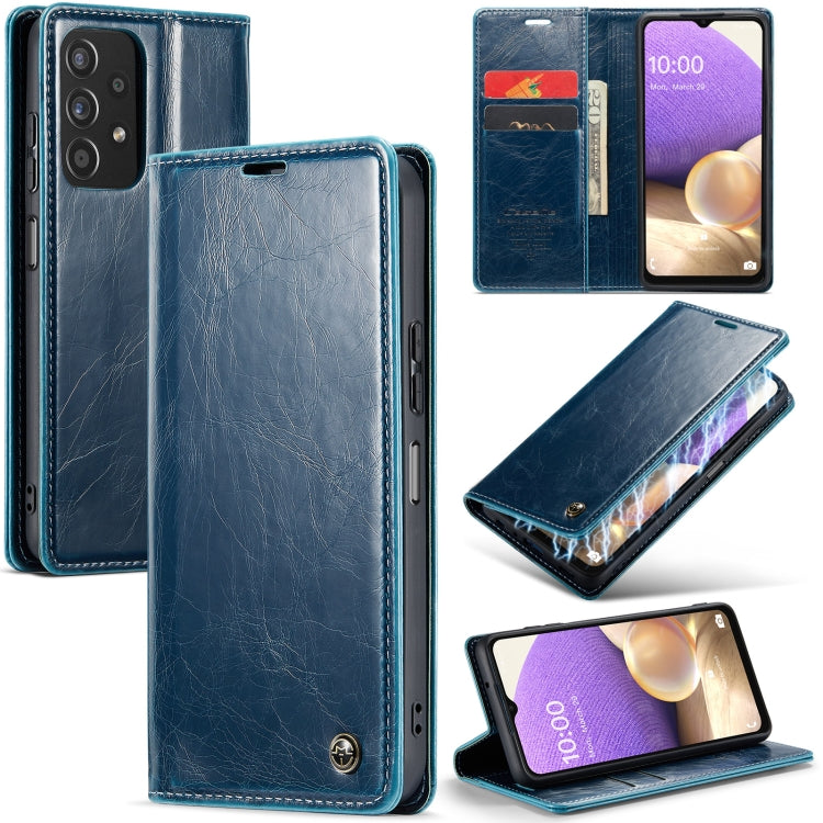 For Samsung Galaxy A32 5Gï¼M32 5G CaseMe 003 Crazy Horse Texture Leather Phone Case