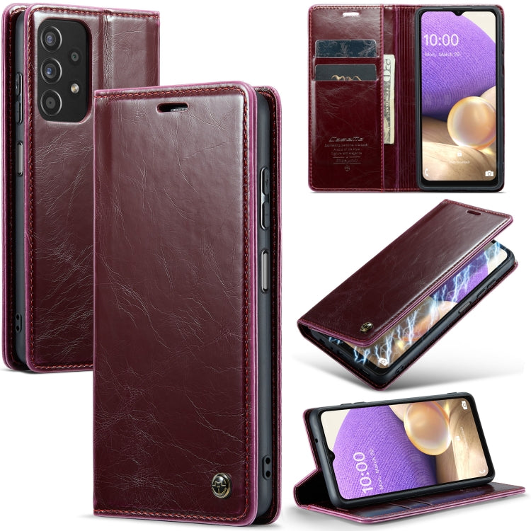 For Samsung Galaxy A32 5Gï¼M32 5G CaseMe 003 Crazy Horse Texture Leather Phone Case