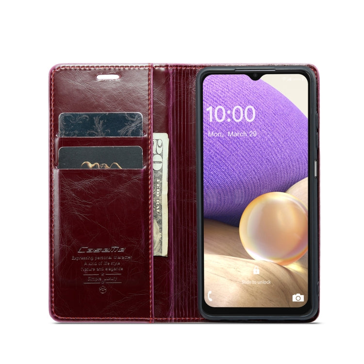 For Samsung Galaxy A32 5Gï¼M32 5G CaseMe 003 Crazy Horse Texture Leather Phone Case