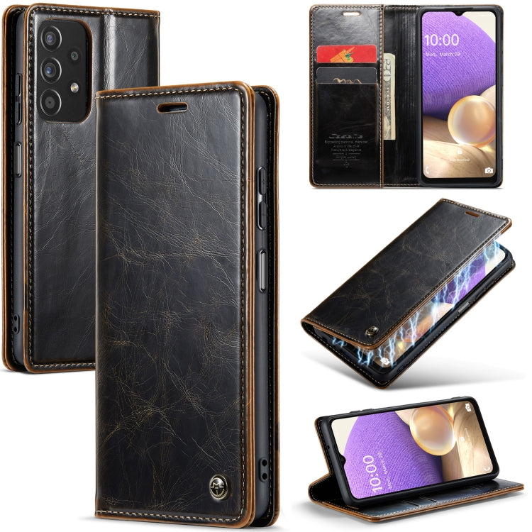 For Samsung Galaxy A32 5Gï¼M32 5G CaseMe 003 Crazy Horse Texture Leather Phone Case