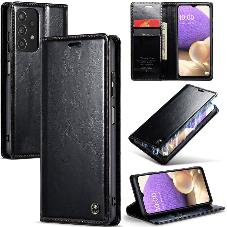 For Samsung Galaxy A32 5Gï¼M32 5G CaseMe 003 Crazy Horse Texture Leather Phone Case