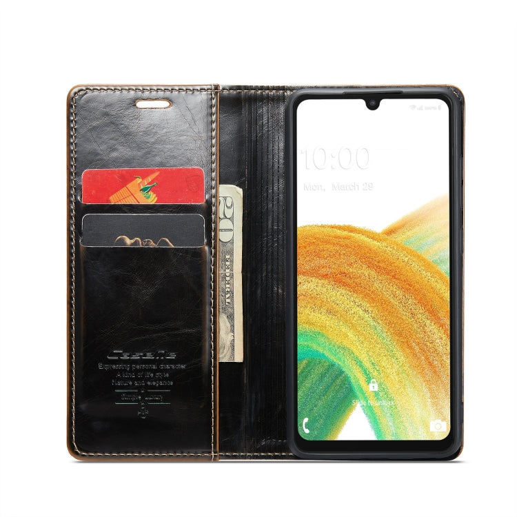 For Samsung Galaxy A33 5G CaseMe 003 Crazy Horse Texture Leather Phone Case