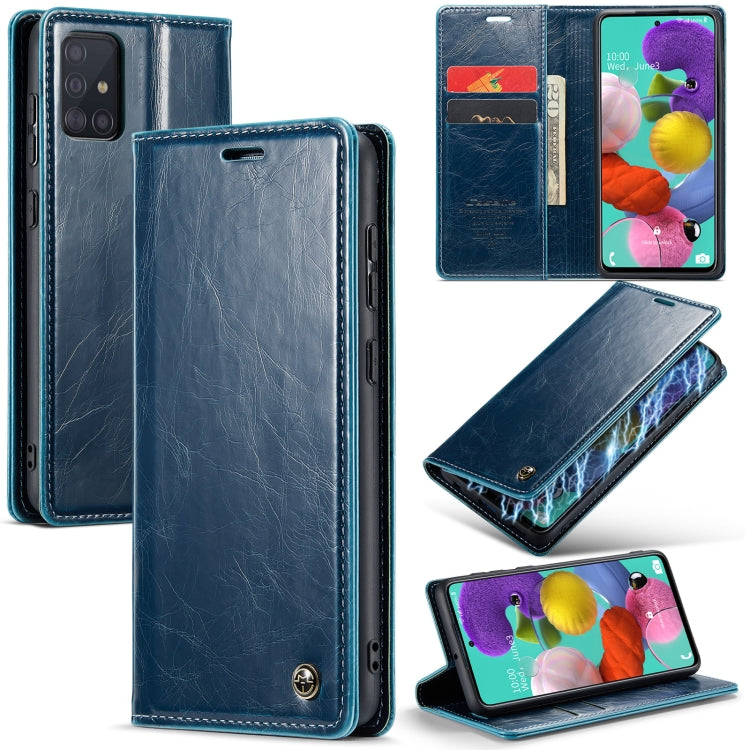 For Samsung Galaxy A51 4G/M40S CaseMe 003 Crazy Horse Texture Leather Phone Case
