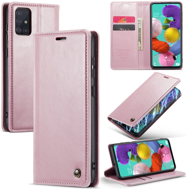 For Samsung Galaxy A51 4G/M40S CaseMe 003 Crazy Horse Texture Leather Phone Case