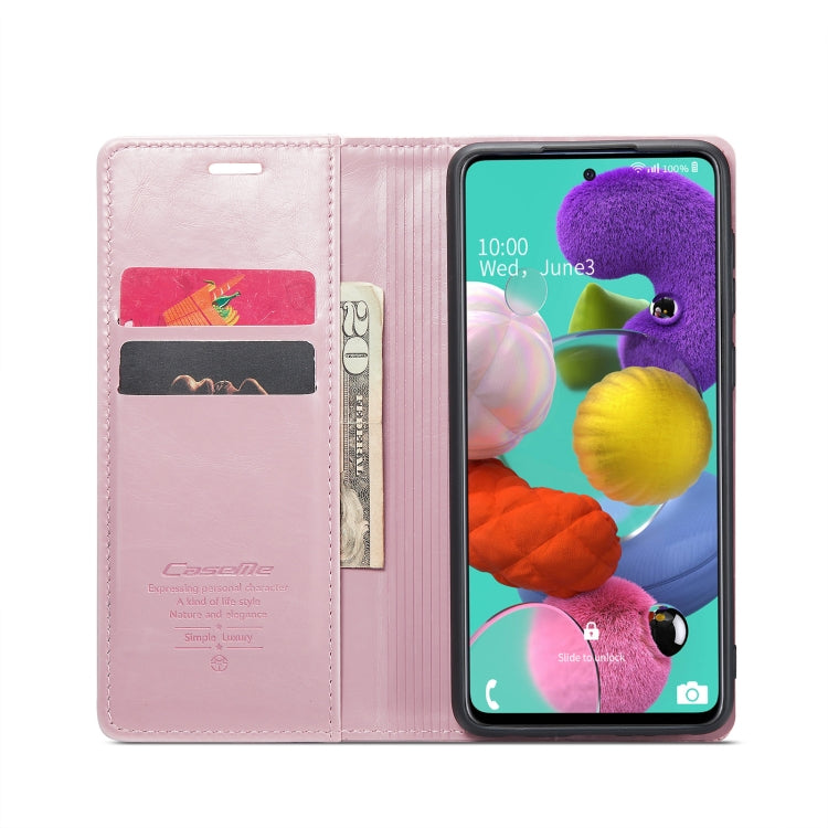 For Samsung Galaxy A51 4G/M40S CaseMe 003 Crazy Horse Texture Leather Phone Case