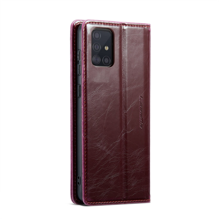 For Samsung Galaxy A51 4G/M40S CaseMe 003 Crazy Horse Texture Leather Phone Case