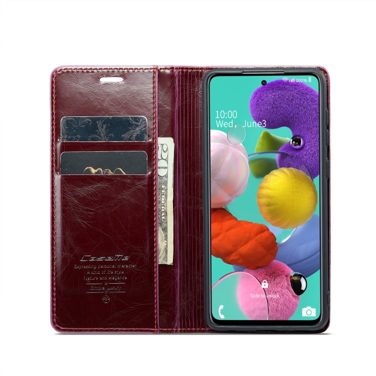 For Samsung Galaxy A51 4G/M40S CaseMe 003 Crazy Horse Texture Leather Phone Case