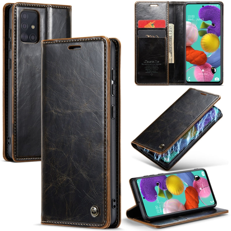 For Samsung Galaxy A51 4G/M40S CaseMe 003 Crazy Horse Texture Leather Phone Case