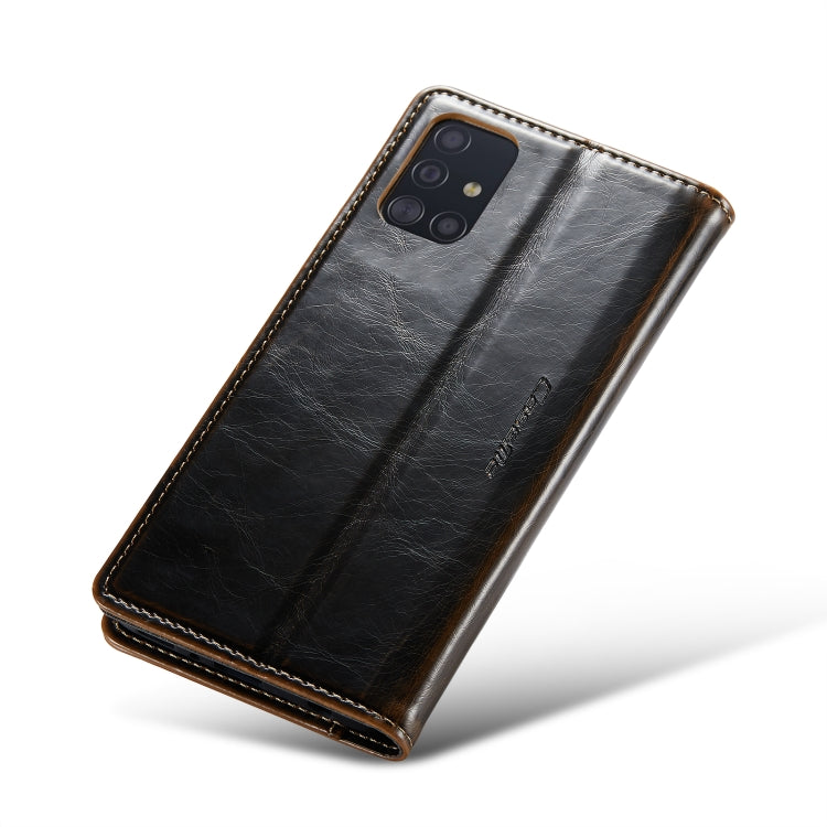 For Samsung Galaxy A51 4G/M40S CaseMe 003 Crazy Horse Texture Leather Phone Case