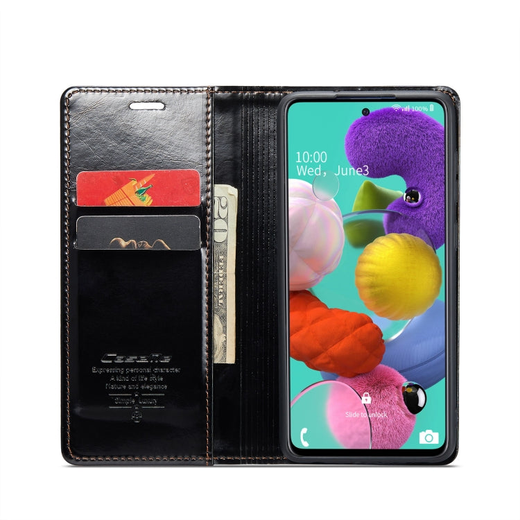For Samsung Galaxy A51 4G/M40S CaseMe 003 Crazy Horse Texture Leather Phone Case