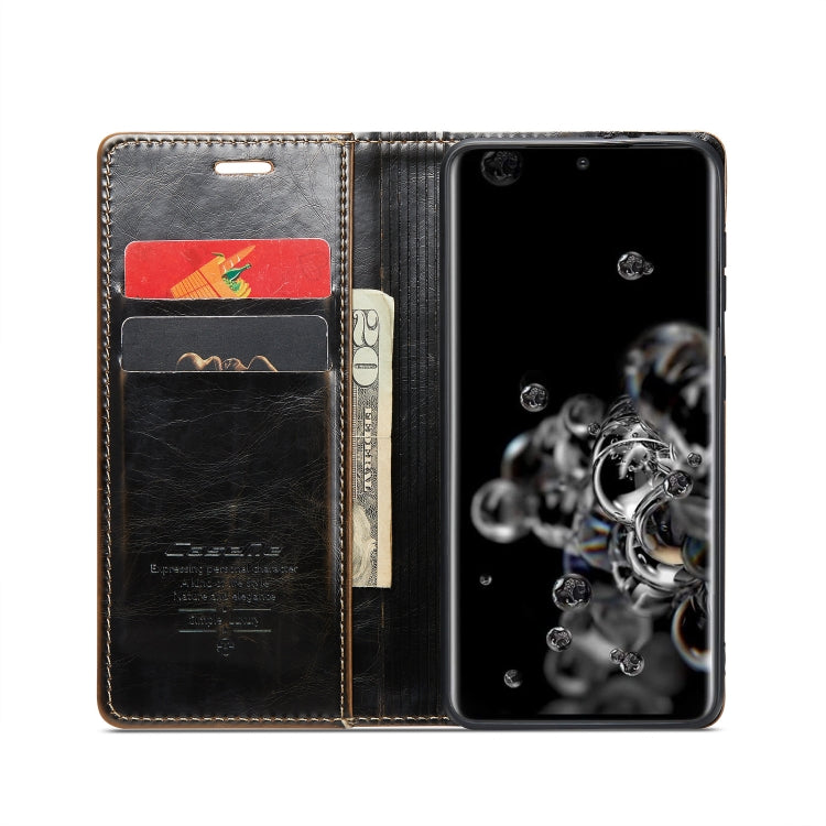 For Samsung Galaxy S20 Ultra CaseMe 003 Crazy Horse Texture Leather Phone Case