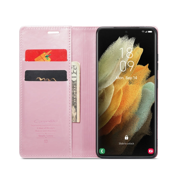 For Samsung Galaxy S21 Ultra 5G CaseMe 003 Crazy Horse Texture Leather Phone Case