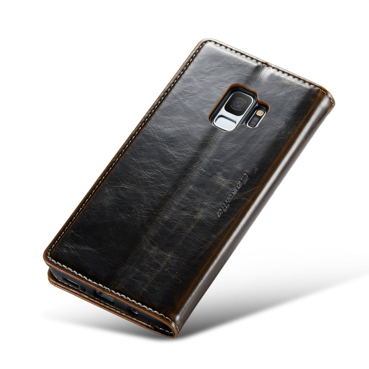 For Samsung Galaxy S9 CaseMe 003 Crazy Horse Texture Leather Phone Case