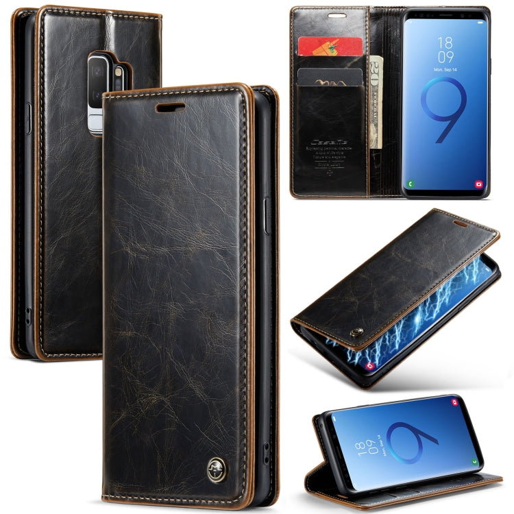 For Samsung Galaxy S9+ CaseMe 003 Crazy Horse Texture Leather Phone Case