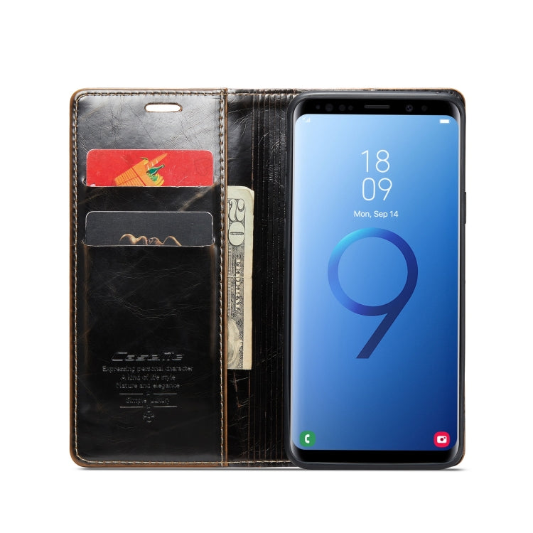For Samsung Galaxy S9+ CaseMe 003 Crazy Horse Texture Leather Phone Case