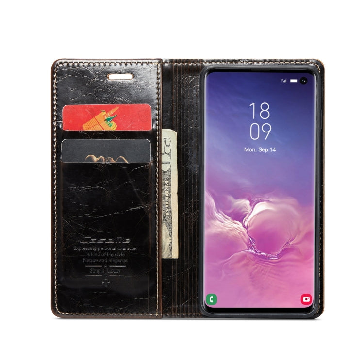 For Samsung Galaxy S10 CaseMe 003 Crazy Horse Texture Leather Phone Case