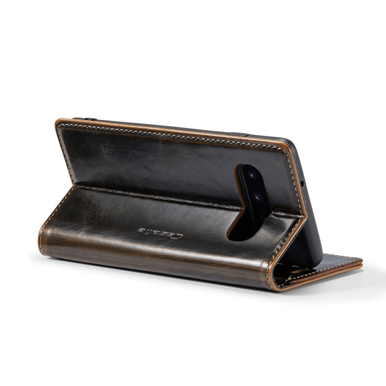 For Samsung Galaxy S10 CaseMe 003 Crazy Horse Texture Leather Phone Case
