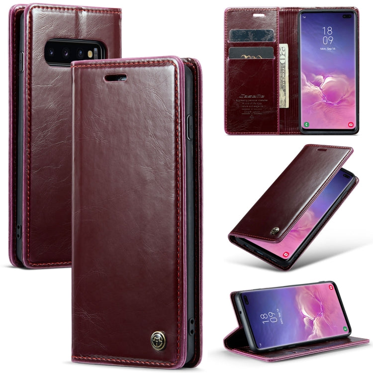 For Samsung Galaxy S10+ CaseMe 003 Crazy Horse Texture Leather Phone Case