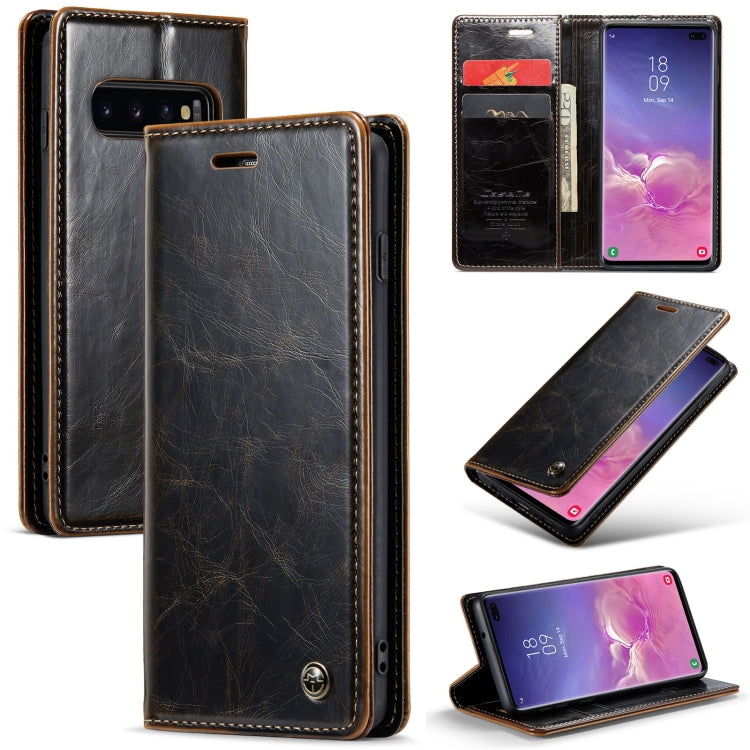 For Samsung Galaxy S10+ CaseMe 003 Crazy Horse Texture Leather Phone Case