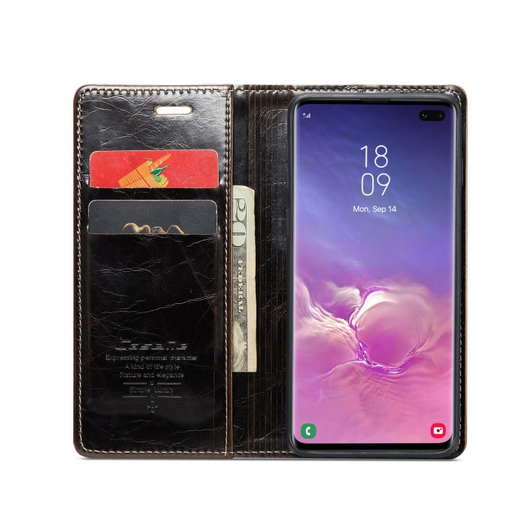 For Samsung Galaxy S10+ CaseMe 003 Crazy Horse Texture Leather Phone Case