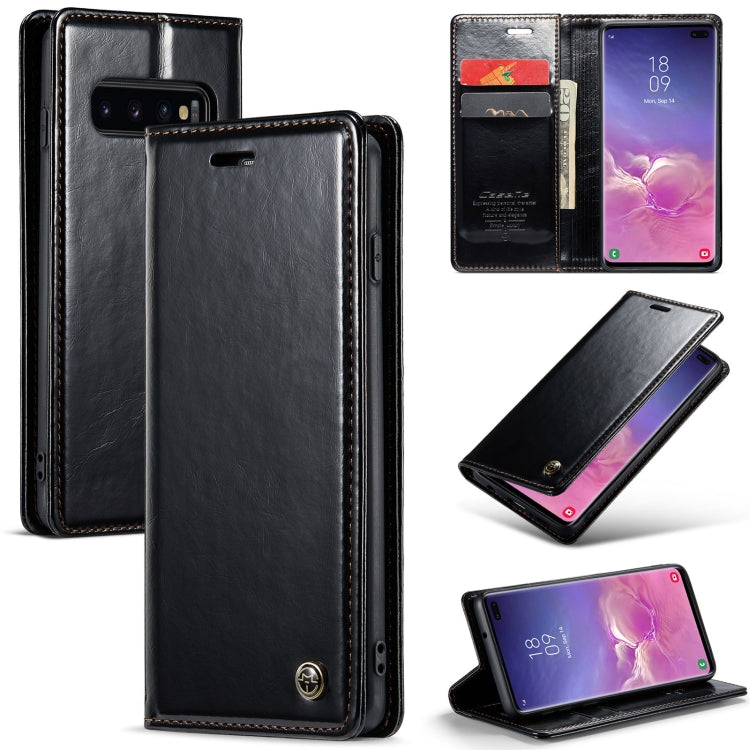 For Samsung Galaxy S10+ CaseMe 003 Crazy Horse Texture Leather Phone Case