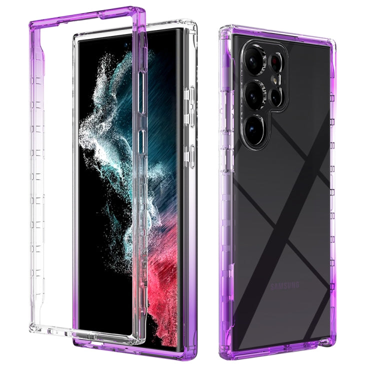 For Samsung Galaxy S23 Ultra 5G Transparent Gradient Color TPU + PC Protective Phone Case