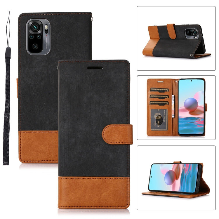 For Xiaomi Redmi Note 10 4G Splicing Leather Phone Case
