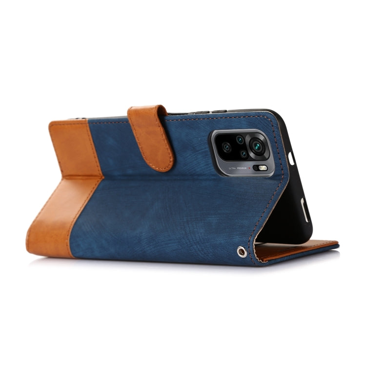 For Xiaomi Redmi Note 10 4G Splicing Leather Phone Case