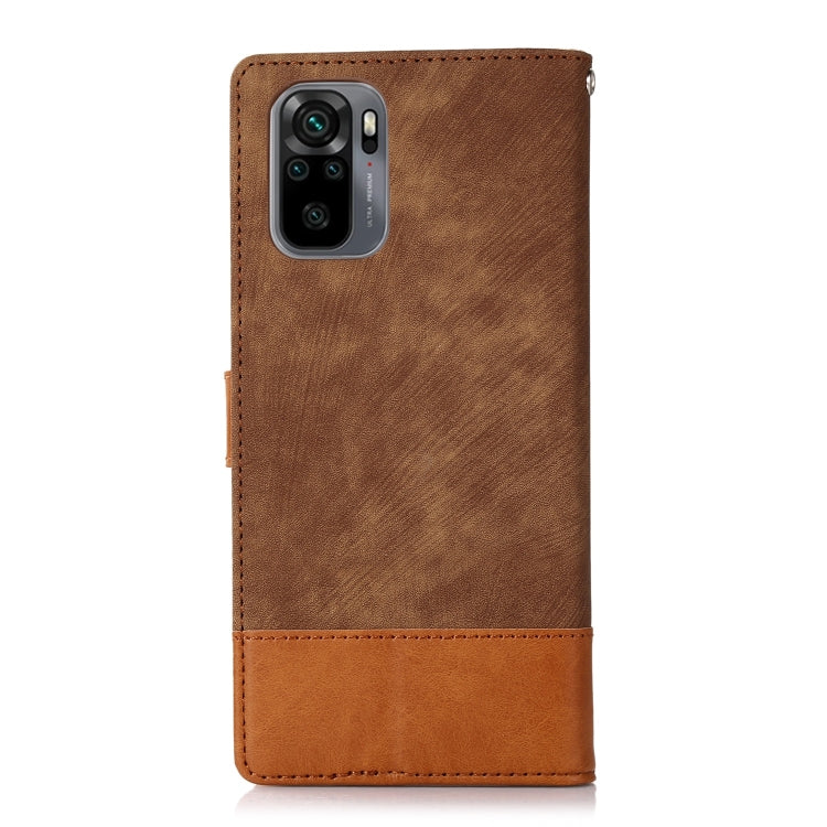 For Xiaomi Redmi Note 10 4G Splicing Leather Phone Case