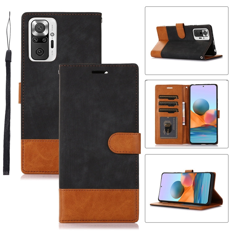 For Xiaomi Redmi Note 10 Pro Splicing Leather Phone Case