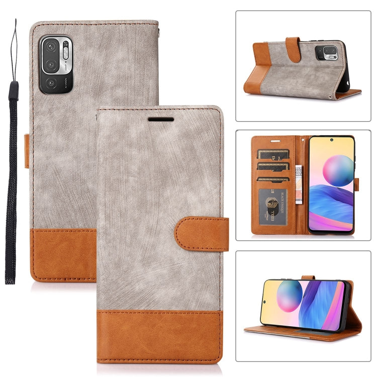 For Xiaomi Redmi Note 10 5G Splicing Leather Phone Case