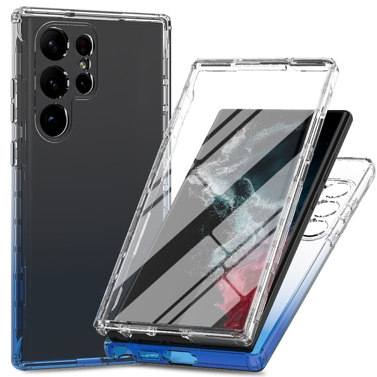 For Samsung Galaxy S23 Ultra 5G Integrated Transparent Gradient Color TPU + PC + PET Protective Phone Case