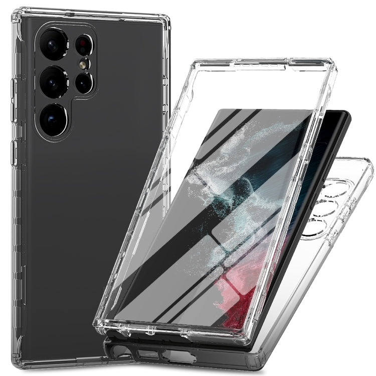 For Samsung Galaxy S23 Ultra 5G Integrated Transparent Gradient Color TPU + PC + PET Protective Phone Case