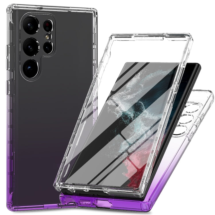 For Samsung Galaxy S23 Ultra 5G Integrated Transparent Gradient Color TPU + PC + PET Protective Phone Case