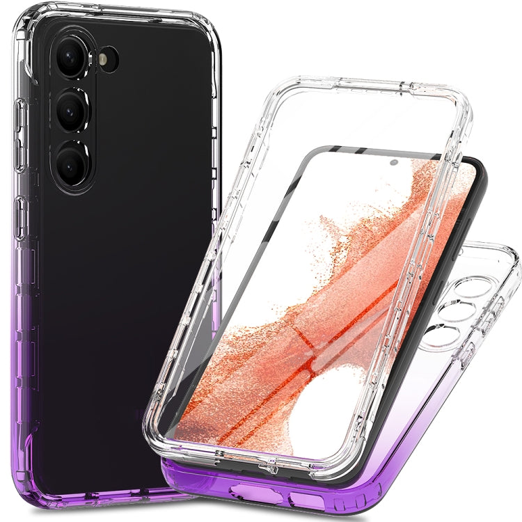 For Samsung Galaxy S23+ 5G Integrated Transparent Gradient Color TPU + PC + PET Protective Phone Case