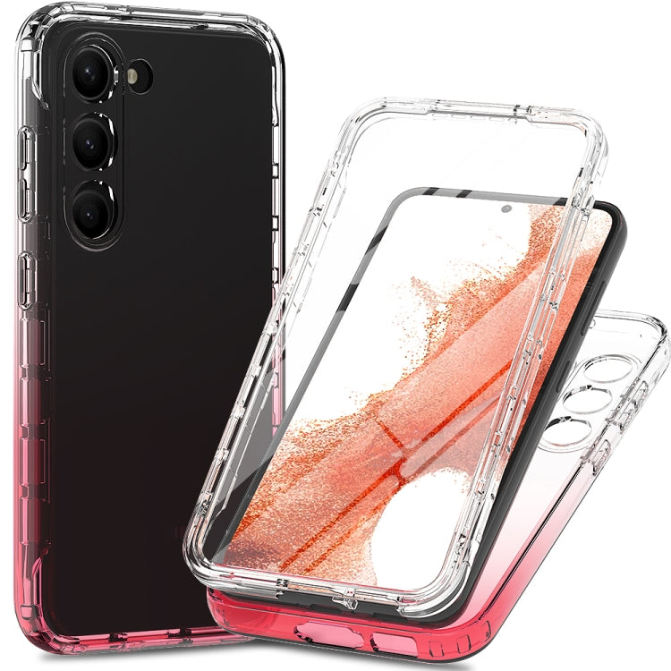 For Samsung Galaxy S23+ 5G Integrated Transparent Gradient Color TPU + PC + PET Protective Phone Case