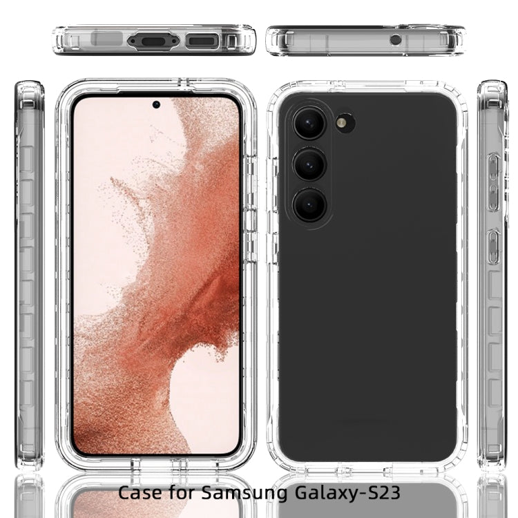 For Samsung Galaxy S23+ 5G Integrated Transparent Gradient Color TPU + PC + PET Protective Phone Case