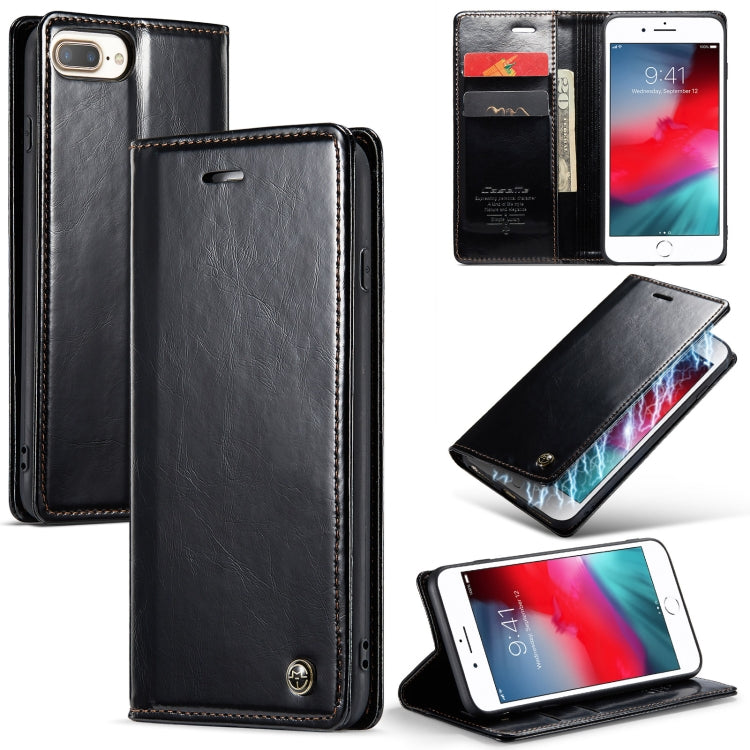 For iPhone 6 Plus/7 Plus/8 Plus CaseMe 003 Crazy Horse Texture Leather Phone Case