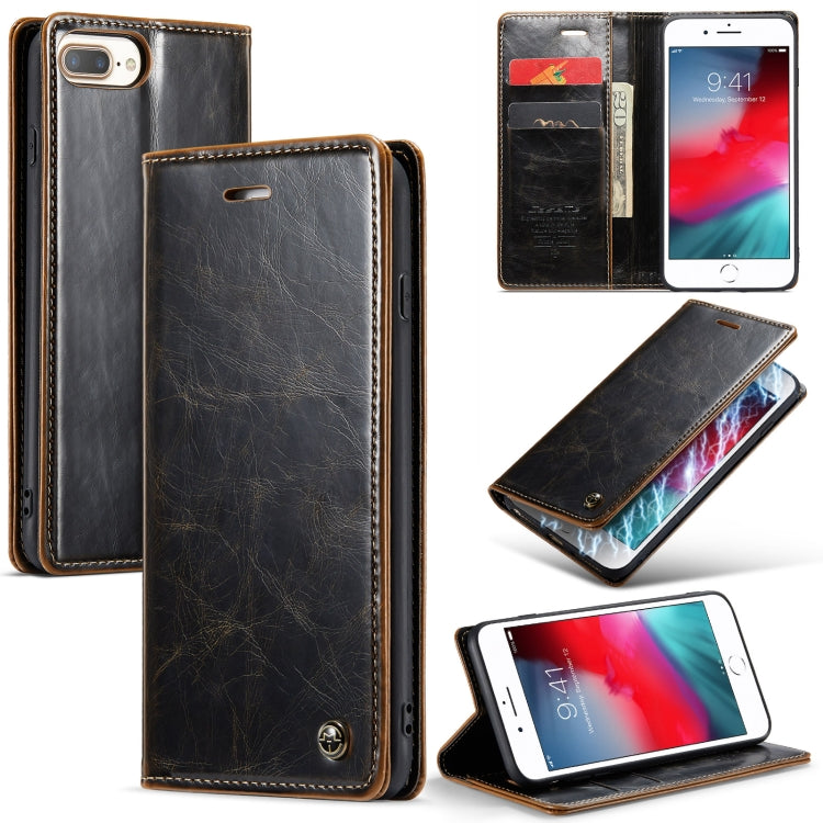 For iPhone 6 Plus/7 Plus/8 Plus CaseMe 003 Crazy Horse Texture Leather Phone Case