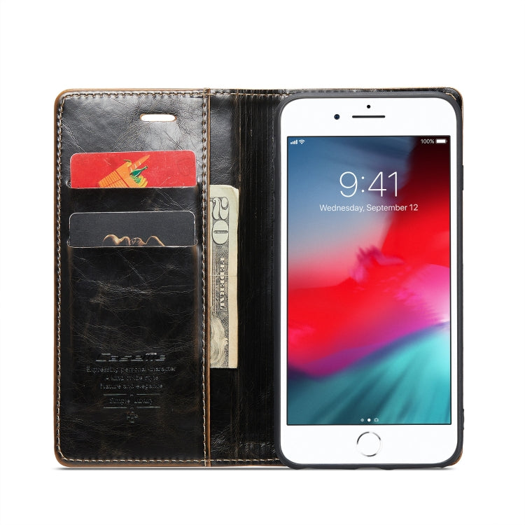 For iPhone 6 Plus/7 Plus/8 Plus CaseMe 003 Crazy Horse Texture Leather Phone Case