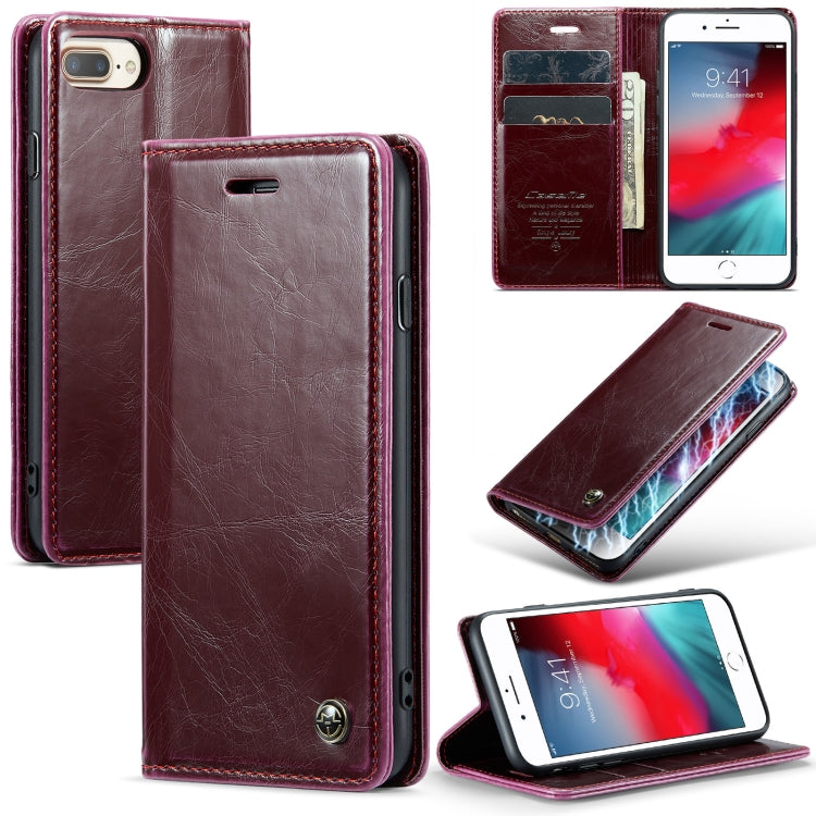 For iPhone 6 Plus/7 Plus/8 Plus CaseMe 003 Crazy Horse Texture Leather Phone Case